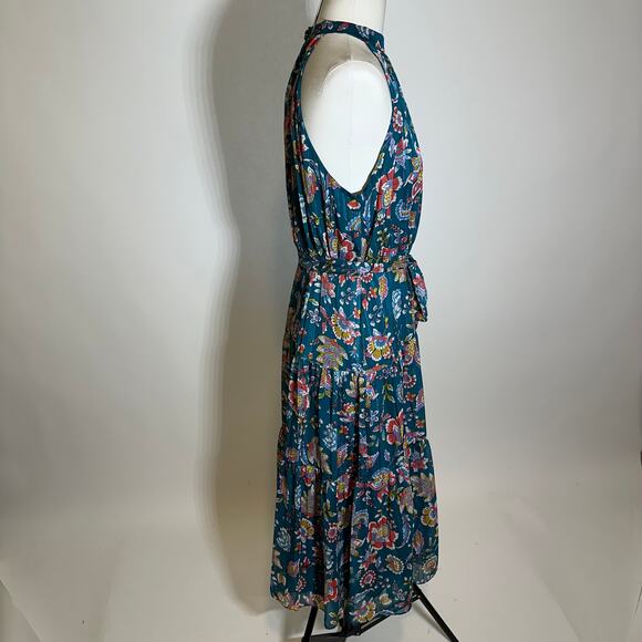 NWT Nanette Lepore Deep Lake Floral Yin Shadow Halter Maxi Dress Womens Size 14 - Picture 4 of 12